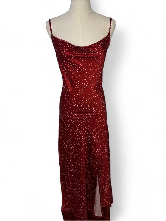 Paper Heart Dresses & Skirts - Paper Heart Red Polka Dot Satin Slip Dress